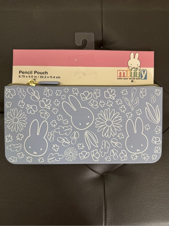 miffy Other - Miffy Light Blue Floral Bunny Zip Pencil Pouch